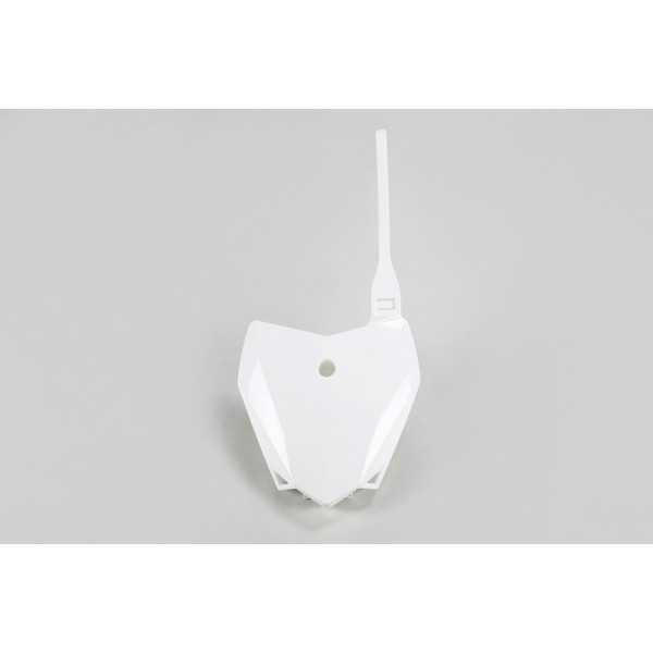 Plaque numéro frontale UFO blanc Kawasaki KLX110