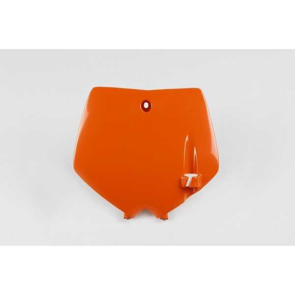 Plaque numéro frontale UFO orange KTM SX65