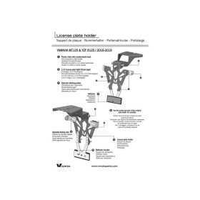 Support de plaque V PARTS noir Yamaha