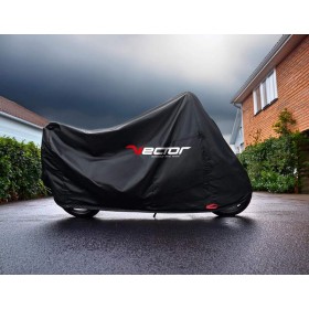 Housse de protection intérieure/extérieure VECTOR H20 pour moto/scooter avec bulle haute - noir - S