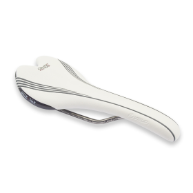 Selle de vélo VELO Miles Vex rails en alliage CrN / Ti. Unisexe. Blanc