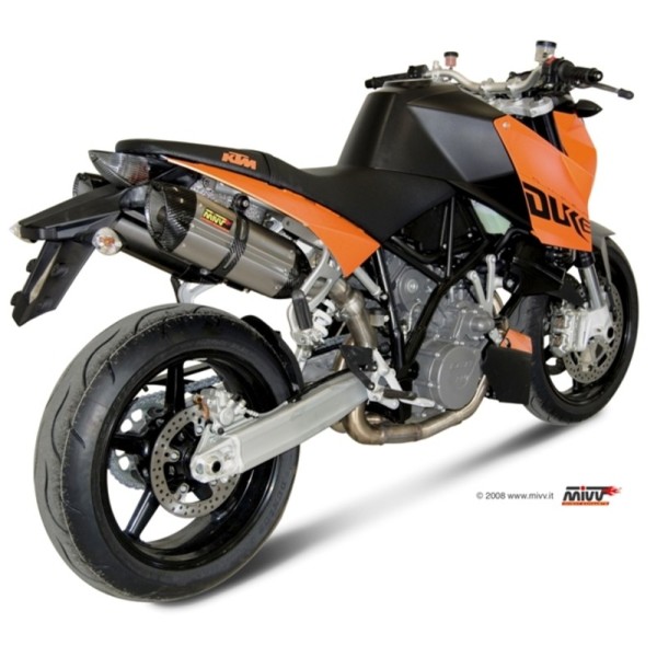 Silencieux double MIVV Suono inox/casquette carbone KTM 990 Super Duke