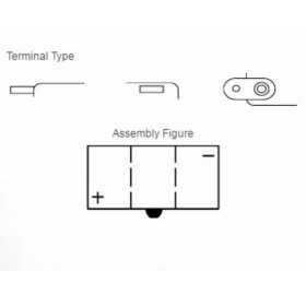 Batterie YUASA conventionnelle sans pack acide - 6N12A-2C/B54-6