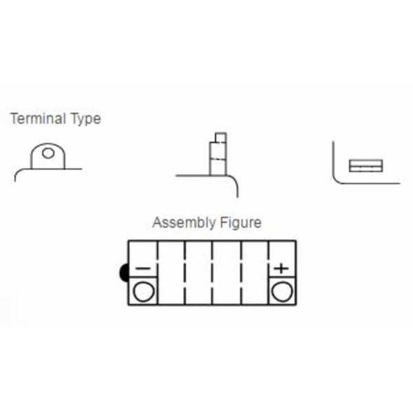 Batterie YUASA conventionnelle sans pack acide - YB12AL-A