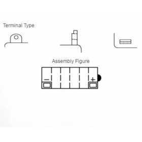 Batterie YUASA conventionnelle sans pack acide - 12N7-3B