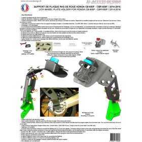 Support de plaque ACCESS DESIGN ''ras de roue'' noir Honda CB650F
