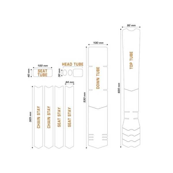 Kit XL protection adhésive pour cadre de vélo ALGIS Gloss - noir