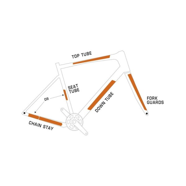 Kit protection adhésive pour cadre de vélo ALGIS Road Line Opaque - blanc