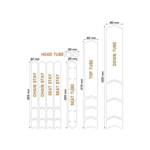 Kit L protection adhésive pour cadre de vélo ALGIS Texture - noir