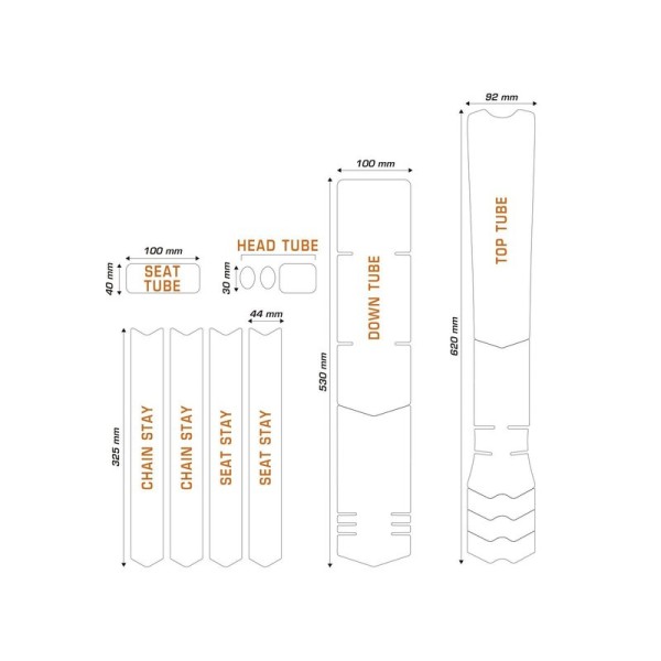 Kit XL protection adhésive pour cadre de vélo ALGIS Gloss - blanc