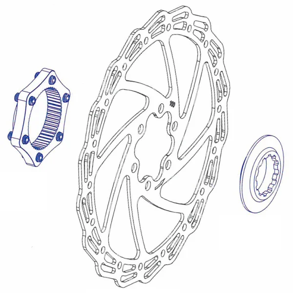 Adaptateur de serrage central ALHONGA avec bague de serrage. Noir