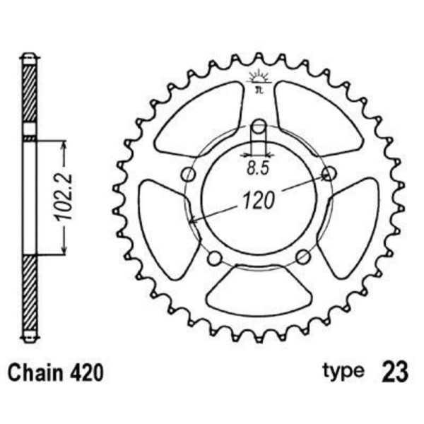 Couronne B1 acier standard - 420