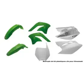 Kit plastique UFO couleur origine vert/blanc Kawasaki KX250F