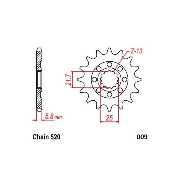 FRONT SPROCKET 520 13T