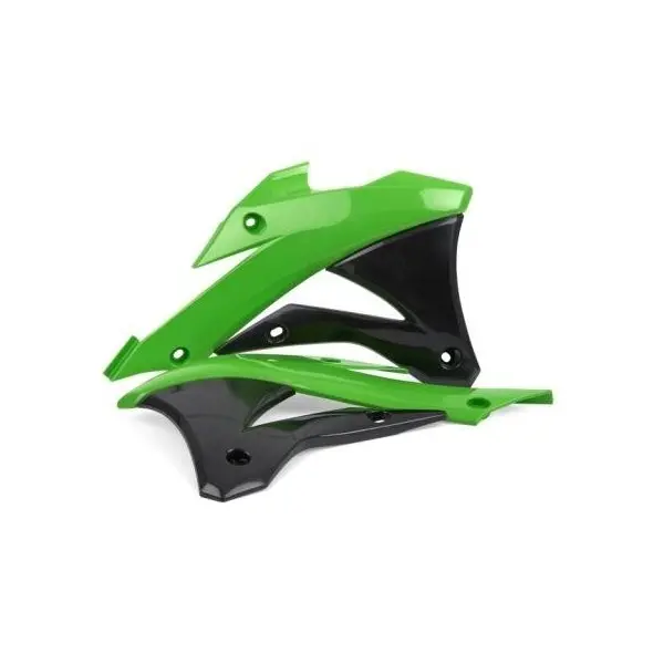 Ouïes de radiateur POLISPORT couleur origine vert/noir Kawasaki KX85/KX100