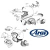 Ventilation supérieure avant ARAI TDF Duct-2 Diamond Black for Viper/Astro-Light/Tour-X 3 Helmets