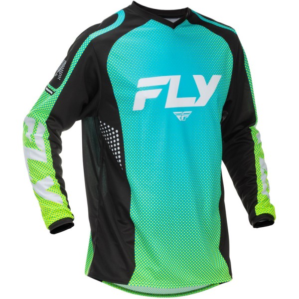 Maillot FLY RACING F-16 - Aqua/noir/blanc