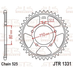 Couronne JT SPROCKETS acier standard - 525