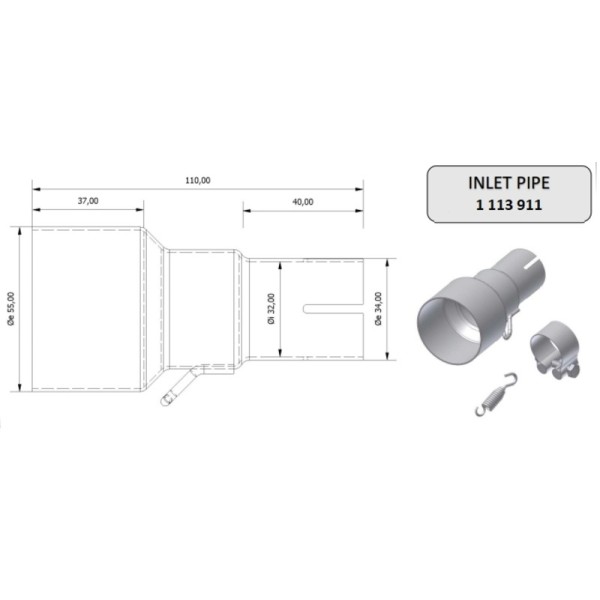 Tube de raccordement MIVV 55 -- 32 mm