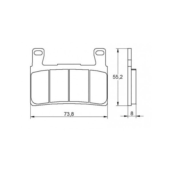 Plaquette De Frein avant (ou arrière suivant modèle) Accossato AGPA105 (dimensio 