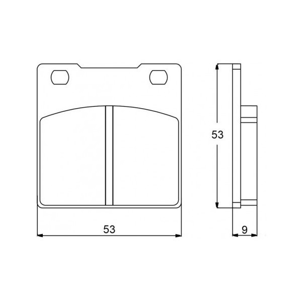 Plaquette De Frein avant (ou arrière suivant modèle) Accossato AGPA53 (dimension 