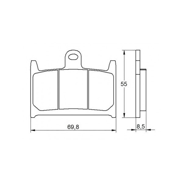 Plaquette De Frein avant (ou arrière suivant modèle) Accossato AGPA58 (dimension 