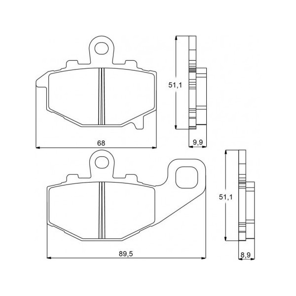 Plaquette De Frein arrière (ou avant suivant modèle) Accossato AGPP102 (dimensio 