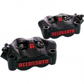 ETRIER ACCOSSATO MONOBLOC FORGÉ 4 PISTONS ALUMINIUM OFFSET 30+ PLAQUETTES
