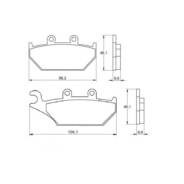 Plaquette De Frein avant (ou arrière suivant modèle) Accossato AGPA166 (dimensio 