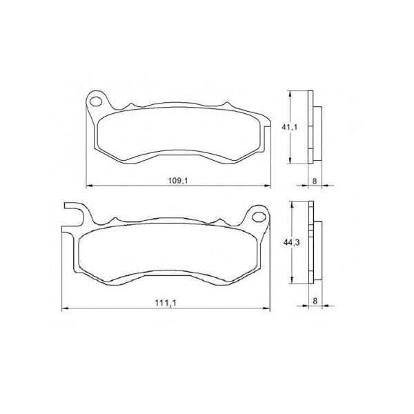 Plaquette De Frein avant (ou arrière suivant modèle) Accossato AGPA171 (dimensio 