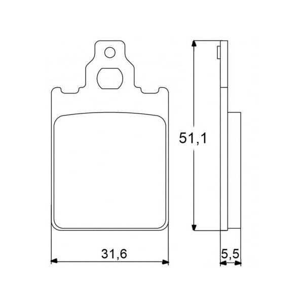 Plaquette De Frein avant (ou arrière suivant modèle) Accossato AGPA27 (dimension 
