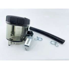 KIT RESERVOIR DE FLUIDE 45ML FUME ET DURITE ET FIXATION INOX ET CLAMP 