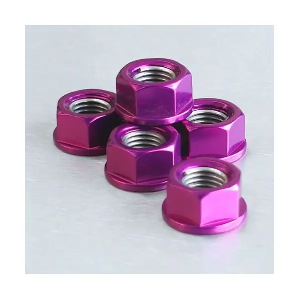 Ecrou de couronne M10X1,25 Pro-bolt alu violet par 6