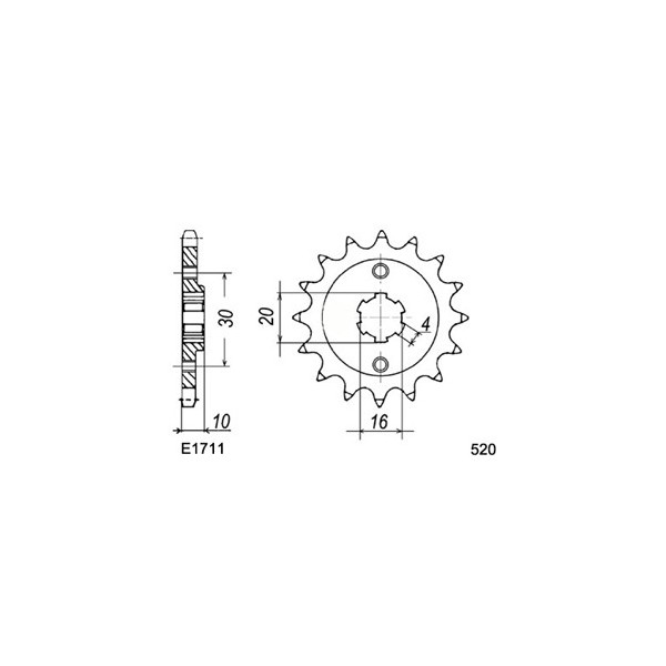 125.PLANET '98/02 14X43 RKGB520KXZ  Roues 3 ou 6 Bâtons 