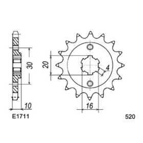 125.PLANET '98/02 14X43 RKGB520KXZ Roues 5 Bâtons 
