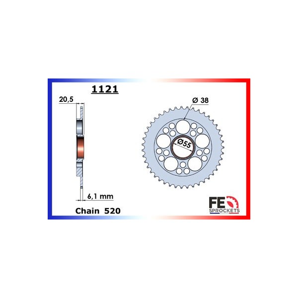 950.HYPERMOTARD SP '19/20 15X43 RK520FEX µ 