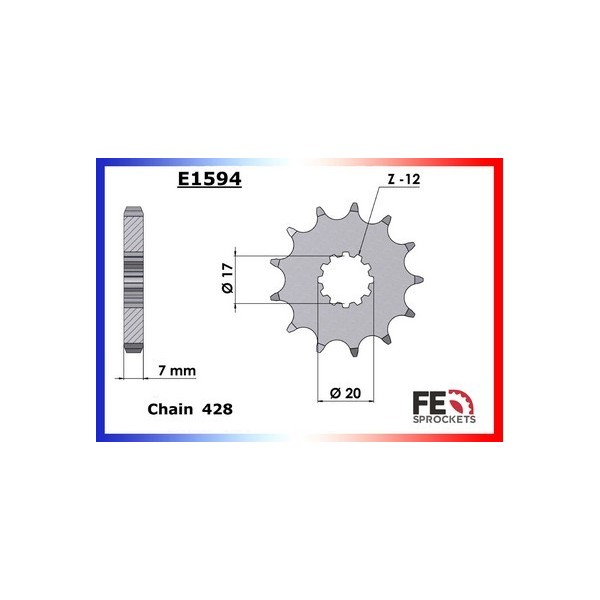 50.RR SM / TRACK '19/21 11X60 RK428MXZ (4 trous)(Adaptation en 428) 