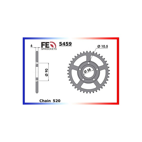 125.MX1 '88/89 - 125.MXR '89/91 13X38 RKGB520KXZ * 