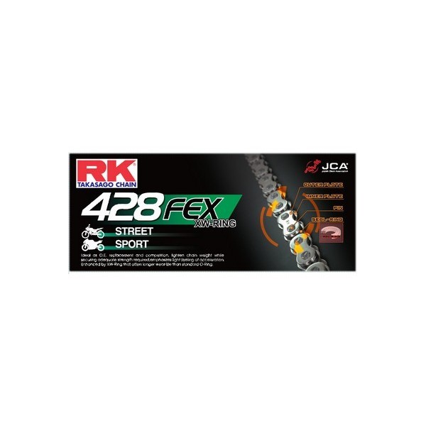 METRE DE CHAINE RK 428FEX avec Rivet Creux. 