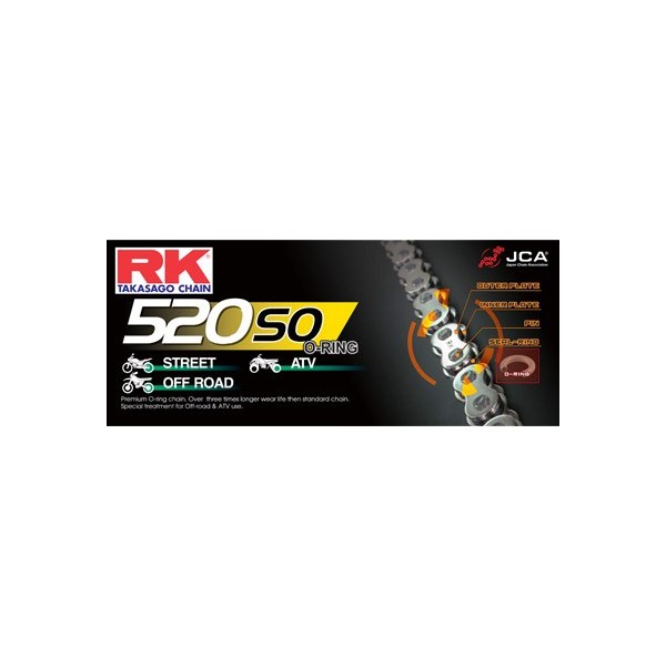 METRE DE CHAINE RK 520SO avec Attache Rivet Creux. 