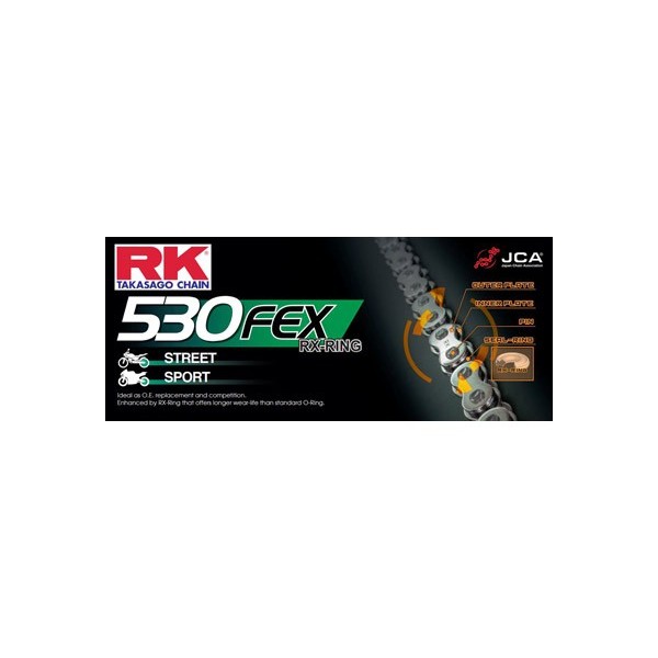 CHAINE RK 530FEX  86 MAILLONS  avec Rivet Creux. 