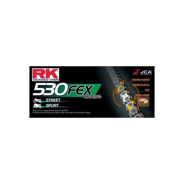 CHAINE RK 530FEX  88 MAILLONS  avec Rivet Creux. 