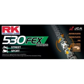 CHAINE RK 530FEX 134 MAILLONS avec Rivet Creux.
