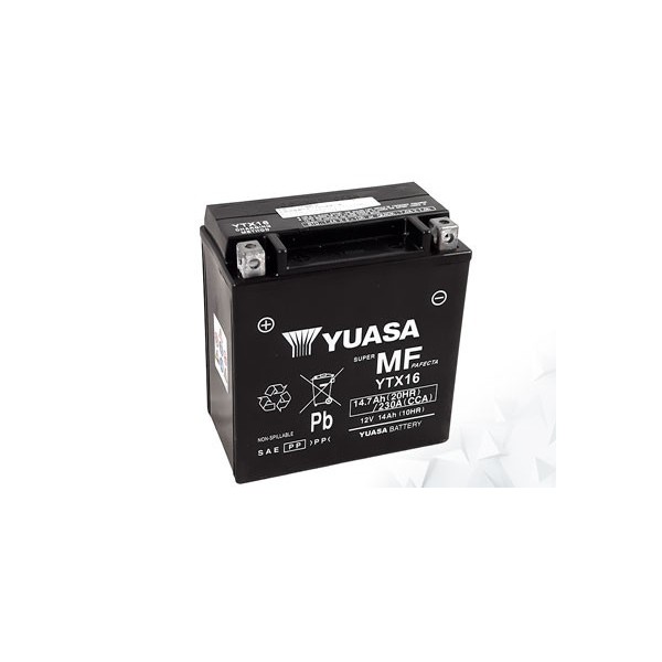Batterie AGM Activated Pré-remplie YUASA YTX16 (16BS) 