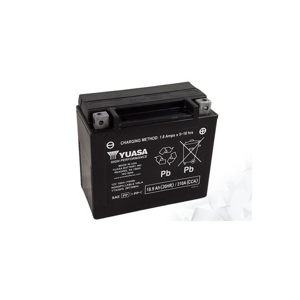 Batterie AGM Activated Pré-remplie YUASA YTX20HL (20HLBS) 