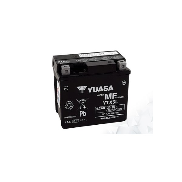Batterie AGM Activated Pré-remplie YUASA YTX5L (5LBS) 