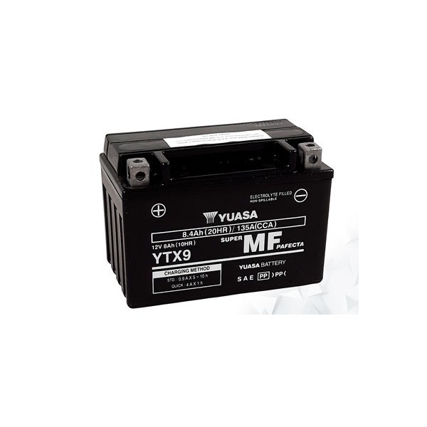 Batterie AGM Activated Pré-remplie YUASA YTX9 (9BS) 