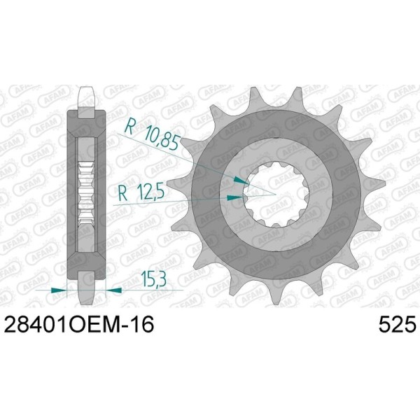 Pignon AFAM acier anti-buit 28401 - 525