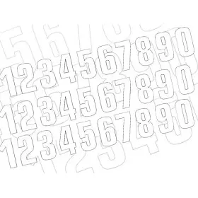 Kit numéros de course BLACKBIRD 0 à 9 130x70mm blanc