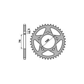 Couronne alu PBR 39 dents chaine 520 roue Marchesini